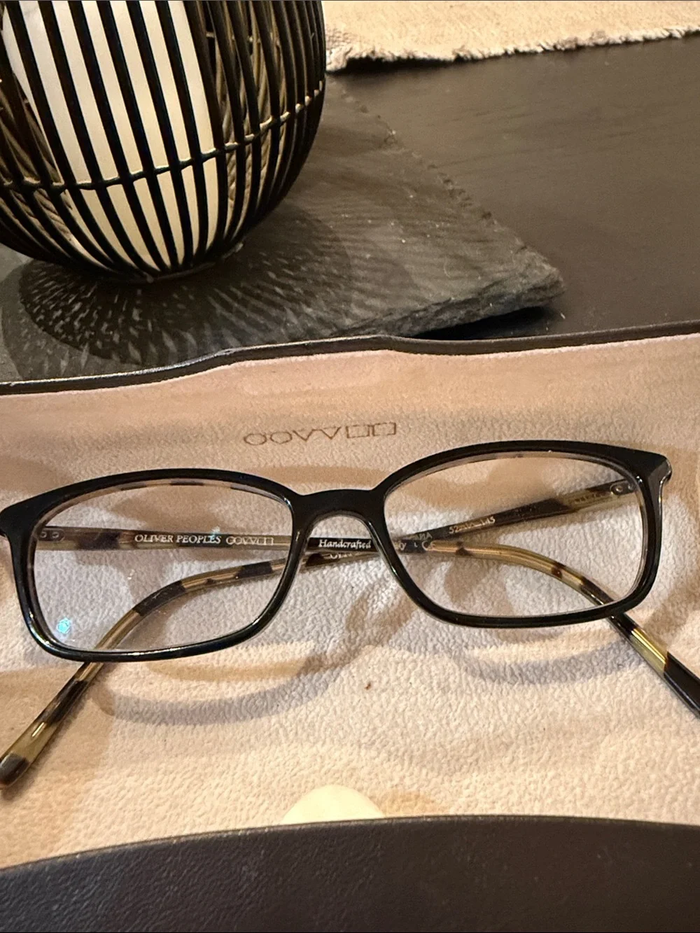Oliver Peoples Black and Tortoiseshell Reading Glasses